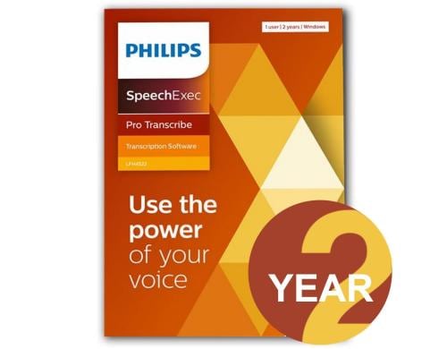 Philips LFH4522 SpeechExec Pro Transcribe ESD, Lizenz fr 1 Arbeitsplatz, 2 Jahre Abo