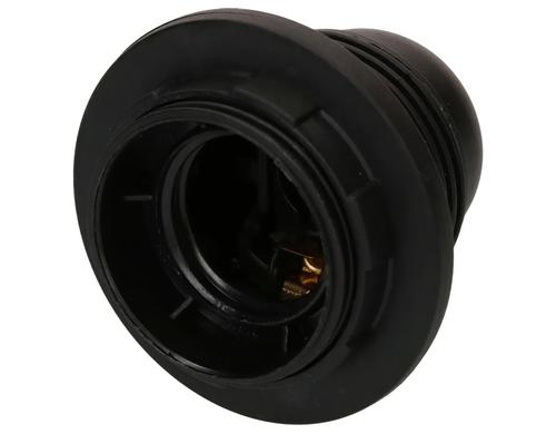 Max Hauri Lampenfassung E27 Randmantel schwarz, M10x1 , Zubehr Ring