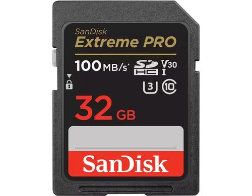 SanDisk SDHC Card Extreme Pro 32GB Lesen 100MB/s, Schreiben 90MB/s