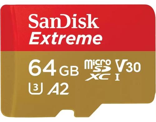 SanDisk microSDXC Card Extreme 64GB Lesen 170MB/s, Schr. 80MB/s, inkl. Adapter