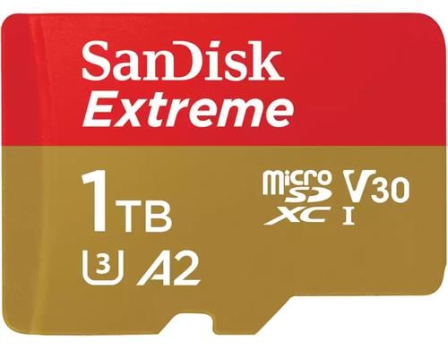 SanDisk microSDXC Card Extreme 1TB Lesen 190MB/s, Schr. 130MB/s, inkl. Adapter