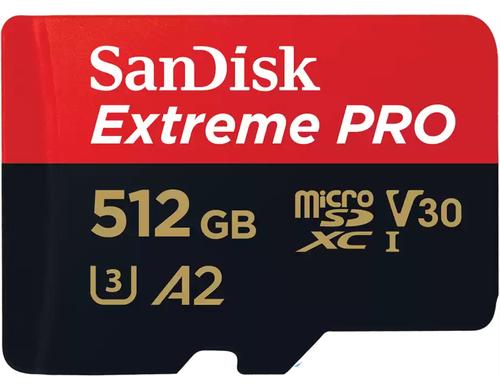 SanDisk microSDXC Card Extreme Pro 512GB Lesen 200MB/s, Schr. 140MB/s, inkl. Adapter