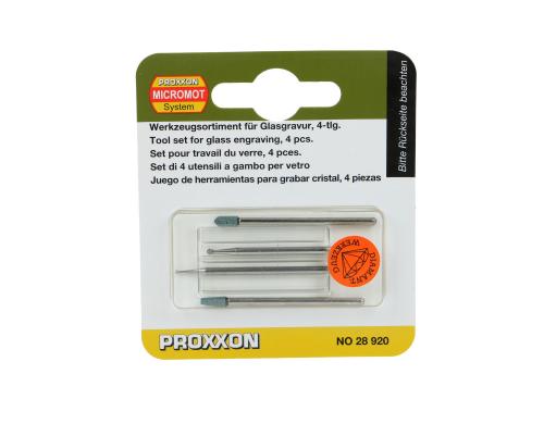 Proxxon Glasbearbeitungs-Set, 4-teilig 2+2 Stifte, Diamant und Siliciumkarbid