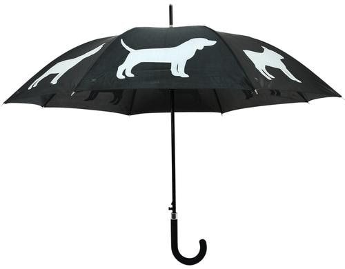Esschert Design Regenschirm Reflektor Hunde schwarz, 105x85.1 cm (DxH)