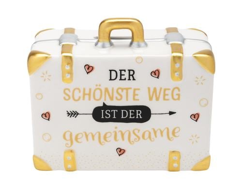Sheepworld Spardose Koffer, Der schnste... Steinzeug, Golddruck, 12.9x6.4x11.4 cm
