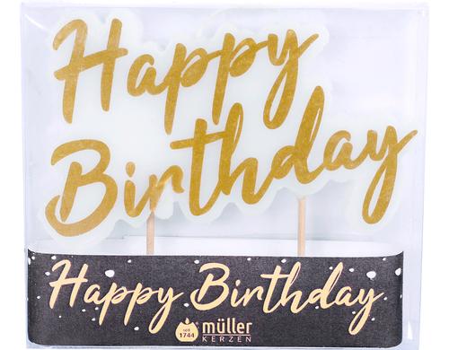 Mller Kerze Tortenstecker Happy Birthday orig. 9x10.7 cm