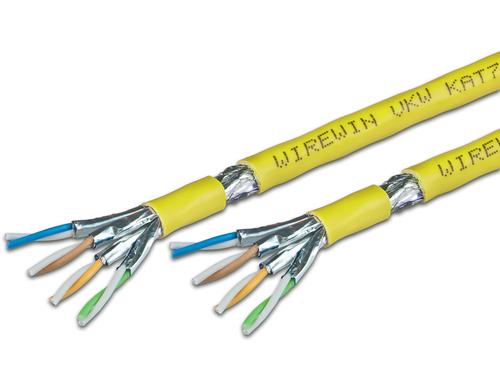 Wirewin Verlegekabel TWIN:S/FTP,500m,gelb Cat.7A, 2x4x2xAWG23, LSOH-3, 1000Mhz, CCA