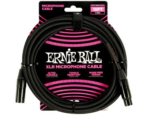 Ernie Ball 6391 Mikrofonkabel XLR/XLR, Gewebe, schwarz, 4.57 m