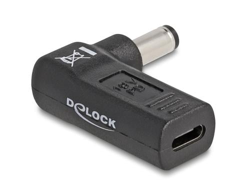Delock USB-C zu 5.5x2.1mm Adapter Buchse zu Stecker 90, gewinkelt