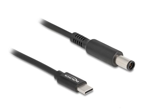 Delock Ladekabel USB-C-7.4x5.0mm zu Dell Stecker, 1.5m, schwarz, 20 V