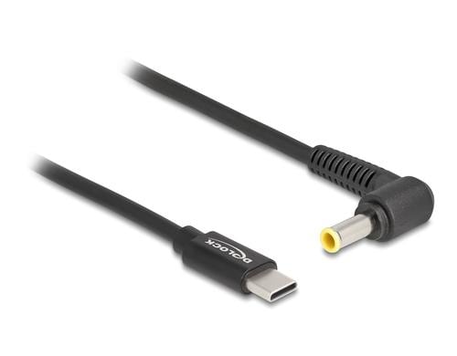 Delock Ladekabel USB-C-5.5x3.0mm zu Samsung Stecker, 1.5m, schwarz, 20 V