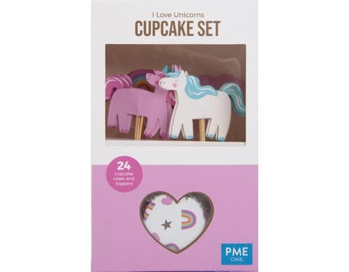 PME Cupcake Set - I love Unicorns Fr Cupcake und Muffin - 24 Stk