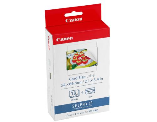 Canon Ink Label/Sticker Set KC-18IF credit card size, 54x86mm, 18 sheets