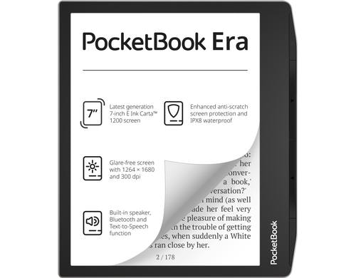PocketBook Era 16GB Stardust silver, 300DPI 7 E-Ink Carta 1200, 16 Graustufen,1GB RAM