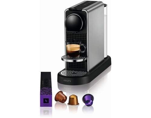 Krups Nespressomaschine CitiZ Plat Titan 1260W, 19bar, Wassertank 1l, 30 Sek. Aufhei
