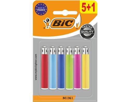 BIC J25 Mini Reibradfeuerzeuge assortiert - 5+1 Pack