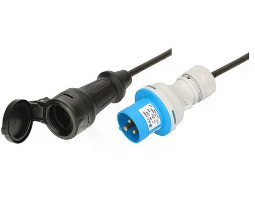 maxCAMP Adapterkabel CEE16 3p/T23 0.5m, 16A, schwarz, IP44