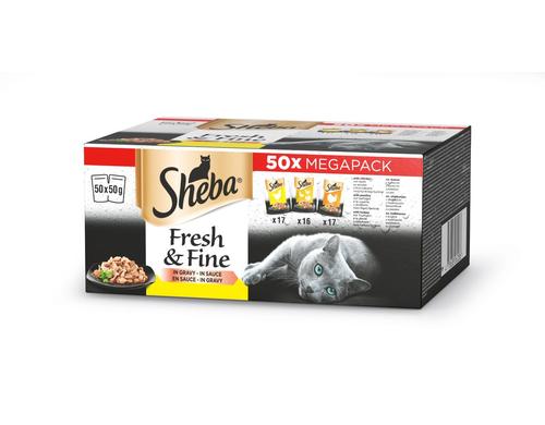 Sheba Fresh & Fine in Sauce 50x50g Geflgel Variation