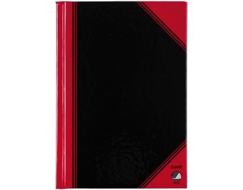 Bantex gebundenes Notizbuch kariert A6 70g/qm, A6, 96 Seiten, schwarz/rot