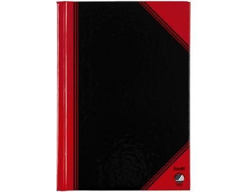 Bantex gebundenes Notizbuch liniert A6 70g/qm, A6, 96 Seiten, schwarz/rot