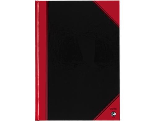 Bantex gebundenes Notizbuch blanko A4 70g/qm, A4, 96 Seiten, schwarz/rot
