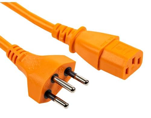 F.power Netzkabel C13-T12 0.5m or 230V, H05VV-F 3G0.75, orange (0/50)