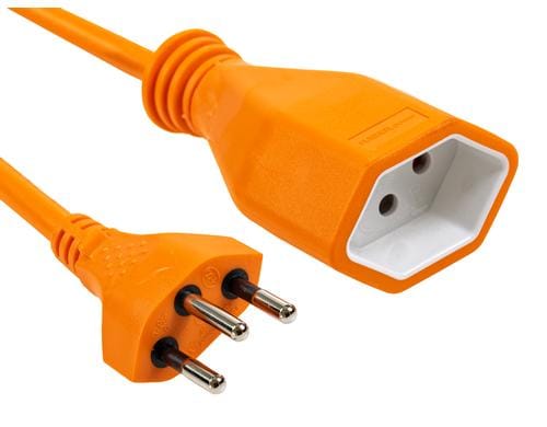 F.power Verlngerungskabel T13-T12 5.0m or 230V, H05VV-F 3G1.00, orange (5/20)