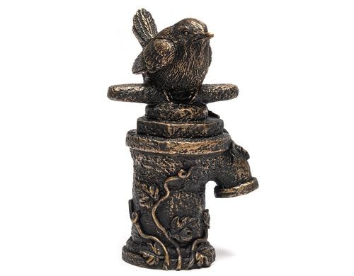 Cane Companions Vogel auf Wasserhahn antike bronze