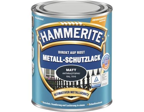 Hammerite Metall-Schutzlack matt Direkt auf Rost anthrazitgrau