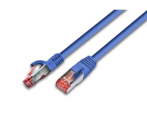 Wirewin Patchkabel: S/FTP 0.25m blau Cat.6, AWG27, 1Gbps, 250MHz, Zugentlastung