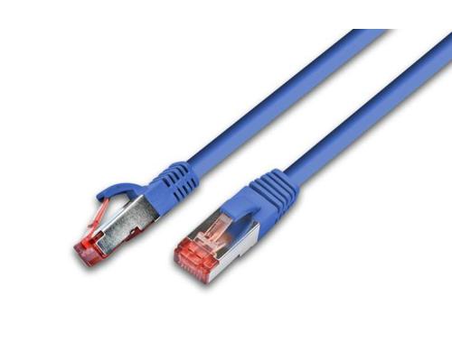 Wirewin Patchkabel: S/FTP 0.5m blau Cat.6, AWG27, 1Gbps, 250MHz, Zugentlastung