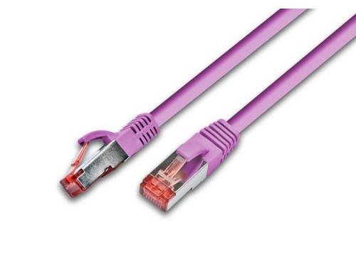 Wirewin Patchkabel: S/FTP 0.25m pink Cat.6, AWG27, 1Gbps, 250MHz, Zugentlastung