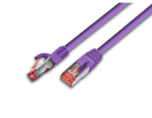 Wirewin Patchkabel: S/FTP 0.25m violett Cat.6, AWG27, 1Gbps, 250MHz, Zugentlastung
