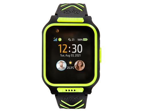 MyKi 4 Smartwatch Schwarz Grn, 4G und GPS SOS Button, Sprache, Video, Safe Zones