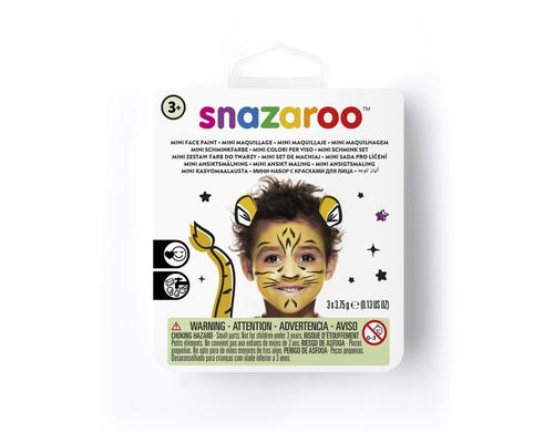 Snazaroo Schminkset Mini Tiger 3 x 2ml Farbe, Pinsel, Schwamm, Anleitung