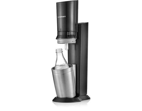 Sodastream Crystal CQC schwarz, metall, inkl. 60l Zylinder, 1 Glas