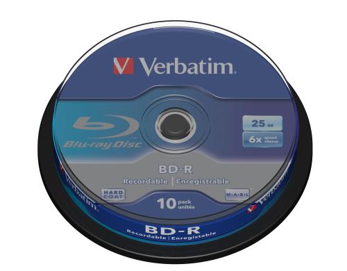 Verbatim BD-R 6x Single Layer 25GB 10-Sp. Blu-ray Scratchguard plus, Spindel