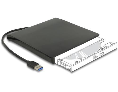 Delock SuperSpeed USB Typ-A Ext. Gehuse 5.25 Slim SATA Laufwerke 12.7 mm, 5 Gbps
