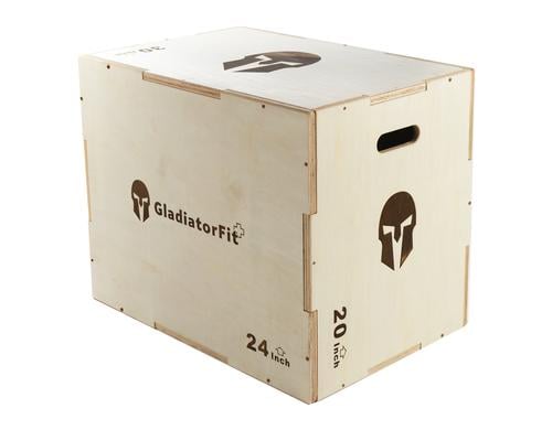 Sprung-Plyobox aus Holz 3 in 1 Schwarz mit Grn