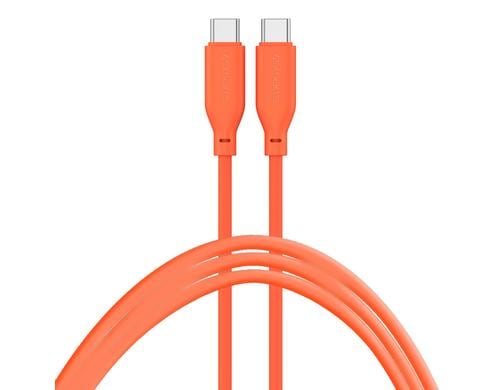 4smarts USB-C-C High Flex Silikon Kabel 60Watt: Farbe: Orange, 1.5m