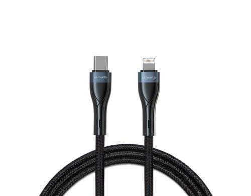 4smarts USB-C-Lightning-Kabel, schwarz, 1m PremiumCord, 12Watt Charging
