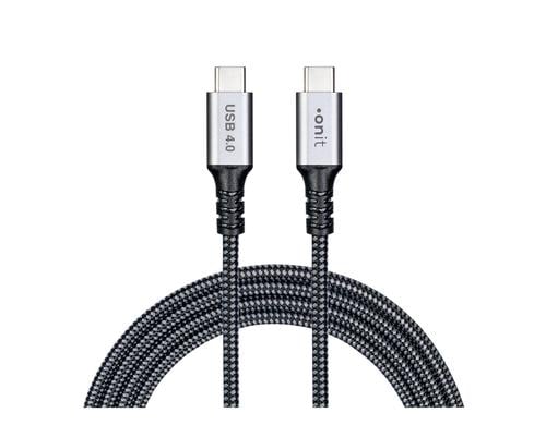 onit Premium USB4-Kabel C-C schwarz/grau 1m USB 4.0 / 240W / 40Gbps / 8K@60Hz