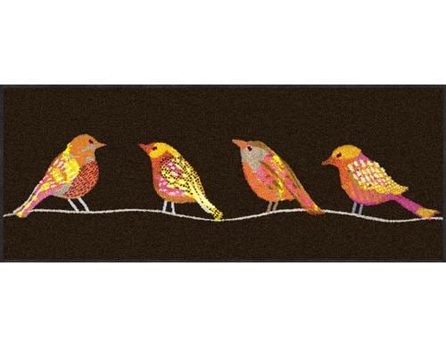 Salonlwe Bird Talk Fussmatte 30x75 cm, Flor Polyamid, Anti-Rutsch