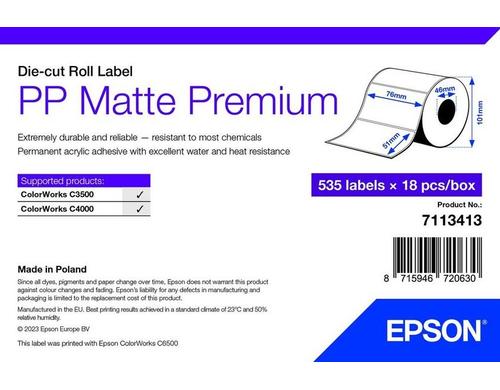 Epson PP Matte Label 76 mm x 51 mm 535 Etiketten/Rolle fr C3400/C3500