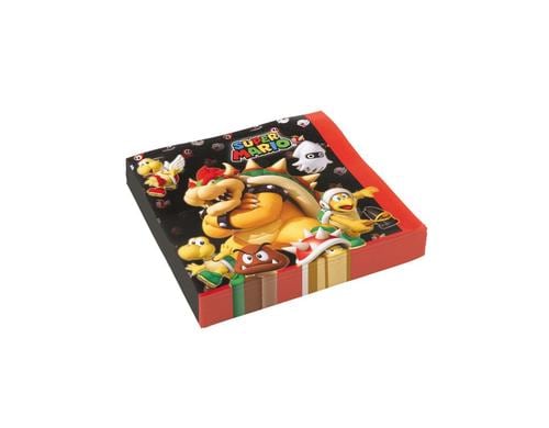 Super Mario Servietten 33 x 33 cm, 20 Stck, Papier, 2-lagig