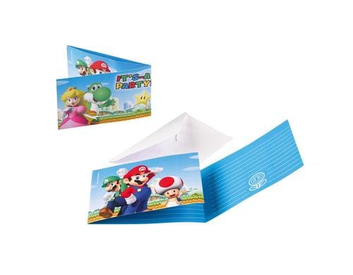 Super Mario Karte 7.9 x 14.1 cm, 8 Stk, mit Umschlag, Papier
