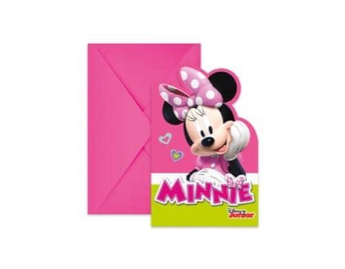 Minnie Karte 9 x 14 cm, 6 Stk, mit Umschlag, Papier
