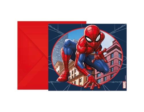 Spiderman Karte 14 x 9 cm, 6 Stk, mit Umschlag, Papier