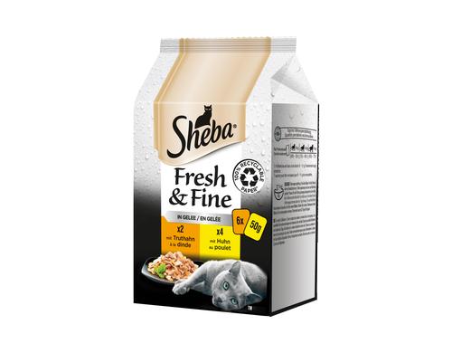 Sheba Fresh & Fine in Gele Geflgel Beutel 6x50g