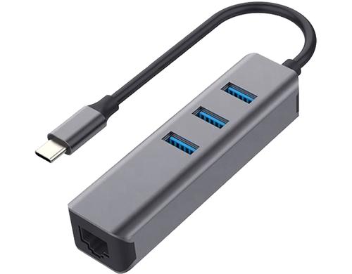 exSys EX-1133-N-3, 3x USB 3.2 HUB mit 3 USB Ports und 1x Ethernet